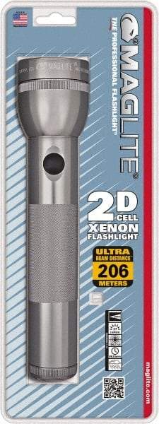 Mag-Lite - Krypton Bulb, 27 Lumens, Industrial/Tactical Flashlight - Gray Aluminum Body, 2 D Batteries Not Included - Top Tool & Supply