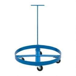 PRO-SOURCE - 1,000 Lb Load Capacity, 55 Gal Drum Dolly - 4" High, 4 Wheels - Top Tool & Supply