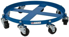 PRO-SOURCE - 2,000 Lb Load Capacity, 55 Gal Drum Dolly - 4" High, 8 Wheels - Top Tool & Supply