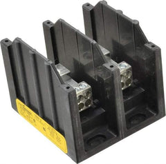 Cooper Bussmann - 2 Poles, 175 Amp, 8-2/0 AWG (Al), 14-2/0 AWG (Cu) Primary, 4-14 AWG (Cu), 4-8 AWG (Al) Secondary, Thermoplastic Power Distribution Block - 600 VAC/VDC, 1 Primary Connection, 3.58 Inch Long x 3.32 Inch Deep x 4 Inch High - Top Tool & Supply