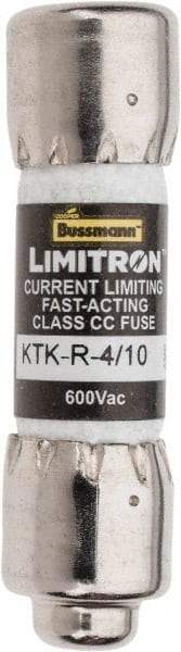 Cooper Bussmann - 600 VAC, 0.4 Amp, Fast-Acting General Purpose Fuse - Fuse Holder Mount, 1-1/2" OAL, 200 at AC (RMS) kA Rating, 13/32" Diam - Top Tool & Supply