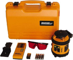 Johnson Level & Tool - 800' (Exterior) Measuring Range, 1/8" at 50' Accuracy, Self-Leveling Rotary Laser - ±3° Self Leveling Range, 200, 400 & 600 RPM, 2 Beams, AA Battery Included - Top Tool & Supply