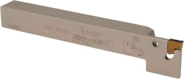 Iscar - External Thread, 0.63" Max Depth of Cut, 2.8mm Min Groove Width, 150mm OAL, Left Hand Indexable Grooving Cutoff Toolholder - 1/2" Shank Height x 1/2" Shank Width, TAG 3 Insert Style, TGT Toolholder Style, Series Tang-Grip - Top Tool & Supply