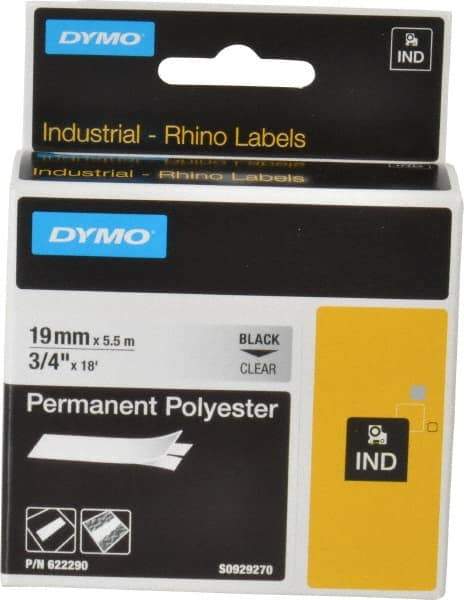 Dymo - 216" Long, Clear Permanent Polyester Tape Permanent Polyester Tape - For RHINO 5000, 5200, 6000, 6500 - Top Tool & Supply