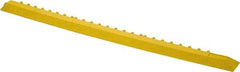 Wearwell - 39" Long x 3" Wide x 5/8" Thick, Anti-Fatigue Modular Matting Ramp Edge - Male, Yellow, For Dry & Wet Areas, Series 572 - Top Tool & Supply