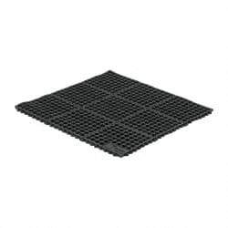 Wearwell - 3' Long x 3' Wide x 5/8" Thick, Anti-Fatigue Modular Matting Tiles - Black, For Dry & Wet Areas, Series 572 - Top Tool & Supply