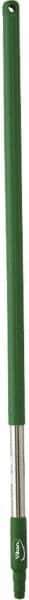 Vikan - 39-1/2 x 1-1/4" Stainless Steel Squeegee Handle - European Threaded Connection, Green - Top Tool & Supply