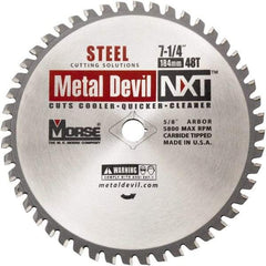 M.K. MORSE - 7-1/4" Diam, 5/8" Arbor Hole Diam, 48 Tooth Wet & Dry Cut Saw Blade - Steel, Diamond Arbor - Top Tool & Supply