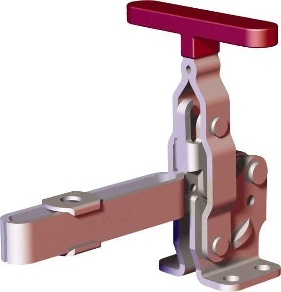 De-Sta-Co - 375 Lb Holding Capacity, Vertical Handle, Manual Hold Down Toggle Clamp - 57° Handle Movement, 99° Bar Opening, U-Bar, Flanged Base, Carbon Steel - Top Tool & Supply