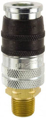 Parker - 1/2-14 Male NPT Industrial Pneumatic Hose Coupler - Steel, 1/2" Body Diam - Top Tool & Supply