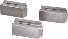 H & R Manufacturing - 1.5mm x 60° Serrated Attachment, Square Soft Lathe Chuck Jaw - 3 Jaws, Steel, 1" Btw Mount Hole Ctrs, 3-1/2" Long x 1-1/2" Wide x 1-1/2" High, 0.551" Groove, 12mm Fastener - Top Tool & Supply