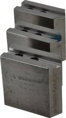 H & R Manufacturing - 1.5mm x 60° Serrated Attachment, Square Soft Lathe Chuck Jaw - 3 Jaws, Steel, 1" Btw Mount Hole Ctrs, 3-1/2" Long x 1-1/2" Wide x 3-1/2" High, 0.551" Groove, 12mm Fastener - Top Tool & Supply