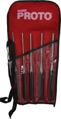 Proto - 5 Piece, 5/32 to 5/16", Pin Punch Set - Round Shank, Comes in Pouch - Top Tool & Supply