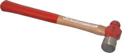 Proto - 1 Lb Head Ball Pein Hammer - Wood Handle with Red Laquer Grip, 14-1/2" OAL - Top Tool & Supply