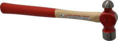 Proto - 1-1/2 Lb Head Ball Pein Hammer - Wood Handle with Red Laquer Grip, 15" OAL - Top Tool & Supply