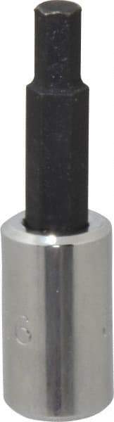 Proto - 1/4" Drive, 3/16" Hex Bit Socket - 1-7/8" OAL, 1" Bit Length - Top Tool & Supply