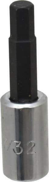 Proto - 1/4" Drive, 7/32" Hex Bit Socket - 1-7/8" OAL, 1" Bit Length - Top Tool & Supply