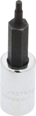 Proto - 1/4" Drive, 2mm Hex Bit Socket - 1-7/8" OAL, 1" Bit Length - Top Tool & Supply