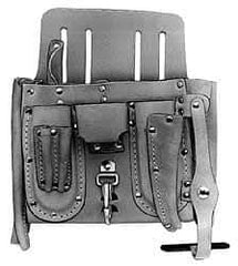 Proto - 6 Pocket Electrician's Holster - Leather, Natural, 10-1/2" Wide x 10" High - Top Tool & Supply