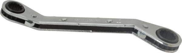 Proto - 3/8" x 7/16" 12 Point Reversible Ratcheting Offset Box Wrench - Double End, 5-1/4" OAL, Steel, 25° Offset - Top Tool & Supply