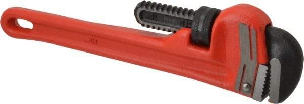 Proto - 10" Steel Straight Pipe Wrench - 1-1/2" Pipe Capacity - Top Tool & Supply