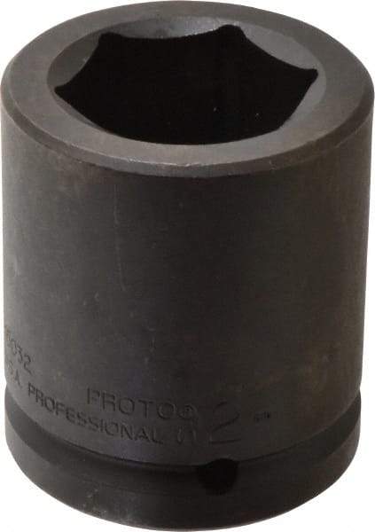 Proto - 1-1/2" Drive 2" Standard Impact Socket - 6 Points, 3-5/8" OAL - Top Tool & Supply