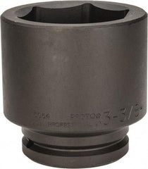 Proto - 1-1/2" Drive 3-3/8" Standard Impact Socket - 6 Points, 4-23/32" OAL - Top Tool & Supply