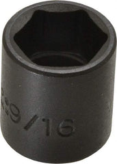 Proto - 1/4" Drive 9/16" Standard Impact Socket - 6 Points, 7/8" OAL - Top Tool & Supply