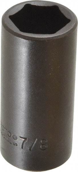 Proto - 3/8" Drive 7/8" Deep Impact Socket - 6 Points, 2-3/4" OAL - Top Tool & Supply