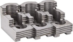 Atlas Workholding - 6" Max Chuck Diam Compatibility, Hard Steel 1.5mm x 60° Serrated Hard Lathe Top Jaws - 1.18" Wide x 2.56" Long x 1.38" High - Top Tool & Supply