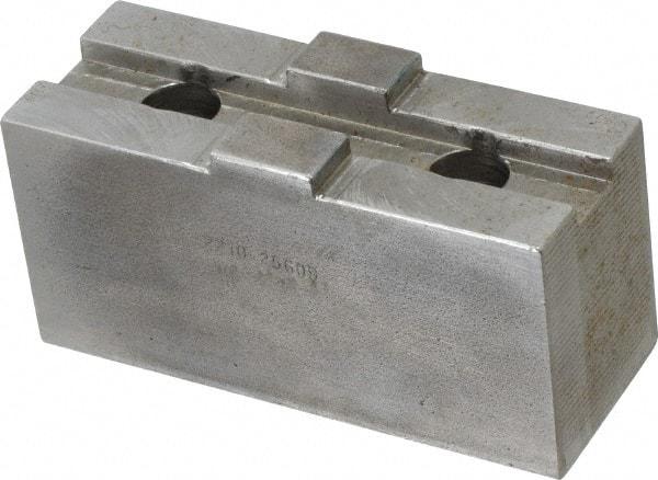 Atlas Workholding - Tongue & Groove Attachment, Square Soft Lathe Chuck Jaw - Steel, 2.12" Btw Mount Hole Ctrs, 3-15/16" Long x 1-1/2" Wide x 1.87" High, 1/2" Groove - Top Tool & Supply