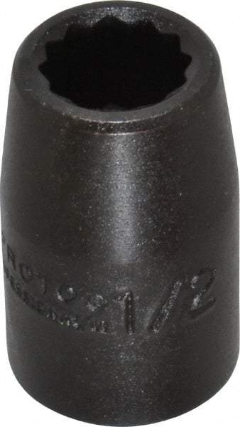 Proto - 1/2" Drive 1/2" Standard Impact Socket - 12 Points, 1-1/2" OAL - Top Tool & Supply