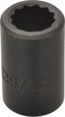 Proto - 1/2" Drive 9/16" Standard Impact Socket - 12 Points, 1-1/2" OAL - Top Tool & Supply