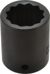 Proto - 1/2" Drive 1" Standard Impact Socket - 12 Points, 1-3/4" OAL - Top Tool & Supply