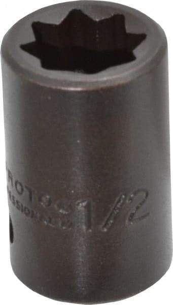 Proto - 1/2" Drive 1/2" Standard Impact Socket - 8 Points, 1-1/2" OAL - Top Tool & Supply