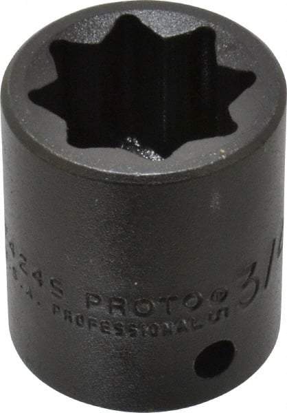 Proto - 1/2" Drive 3/4" Standard Impact Socket - 8 Points, 1-1/2" OAL - Top Tool & Supply