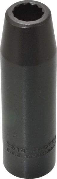 Proto - 1/2" Drive 7/16" Deep Impact Socket - 12 Points, 3-1/4" OAL - Top Tool & Supply