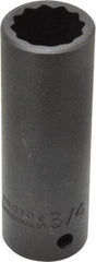 Proto - 1/2" Drive 3/4" Deep Impact Socket - 12 Points, 3-1/4" OAL - Top Tool & Supply