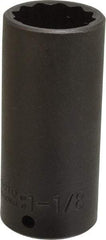 Proto - 1/2" Drive 1-1/8" Deep Impact Socket - 12 Points, 3-1/2" OAL - Top Tool & Supply