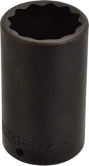 Proto - 1/2" Drive 1-1/2" Deep Impact Socket - 12 Points, 3-1/2" OAL - Top Tool & Supply