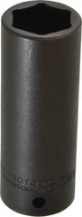 Proto - 1/2" Drive 23mm Deep Impact Socket - 6 Points, 3-1/2" OAL - Top Tool & Supply