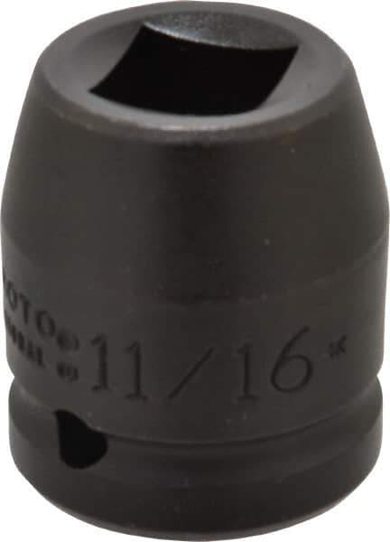 Proto - 3/4" Drive 11/16" Standard Impact Socket - 4 Points, 1-7/8" OAL - Top Tool & Supply