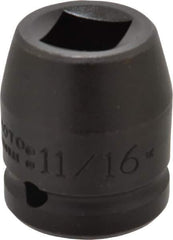 Proto - 3/4" Drive 11/16" Standard Impact Socket - 4 Points, 1-7/8" OAL - Top Tool & Supply