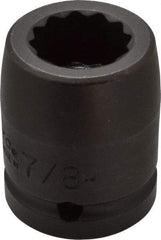 Proto - 3/4" Drive 7/8" Standard Impact Socket - 12 Points, 2" OAL - Top Tool & Supply