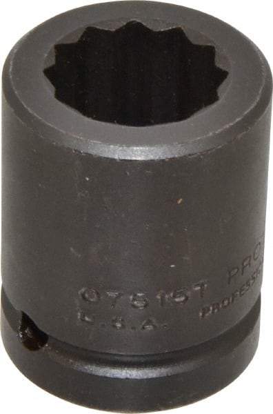 Proto - 3/4" Drive 15/16" Standard Impact Socket - 12 Points, 2" OAL - Top Tool & Supply