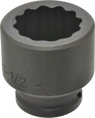 Proto - 3/4" Drive 1-1/2" Standard Impact Socket - 12 Points, 2-3/8" OAL - Top Tool & Supply