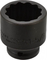 Proto - 3/4" Drive 1-5/8" Standard Impact Socket - 12 Points, 2-7/16" OAL - Top Tool & Supply