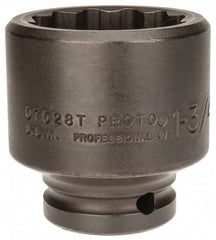 Proto - 3/4" Drive 1-3/4" Standard Impact Socket - 12 Points, 2-5/8" OAL - Top Tool & Supply