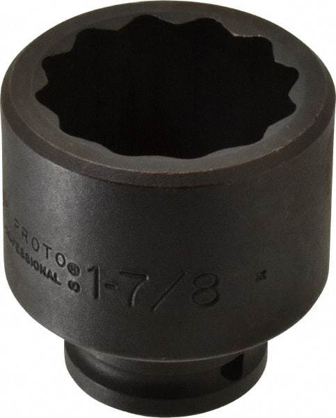 Proto - 3/4" Drive 1-7/8" Standard Impact Socket - 12 Points, 2-13/16" OAL - Top Tool & Supply