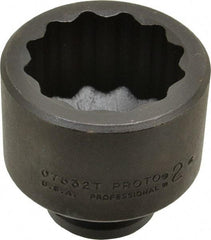 Proto - 3/4" Drive 2" Standard Impact Socket - 12 Points, 2-13/16" OAL - Top Tool & Supply